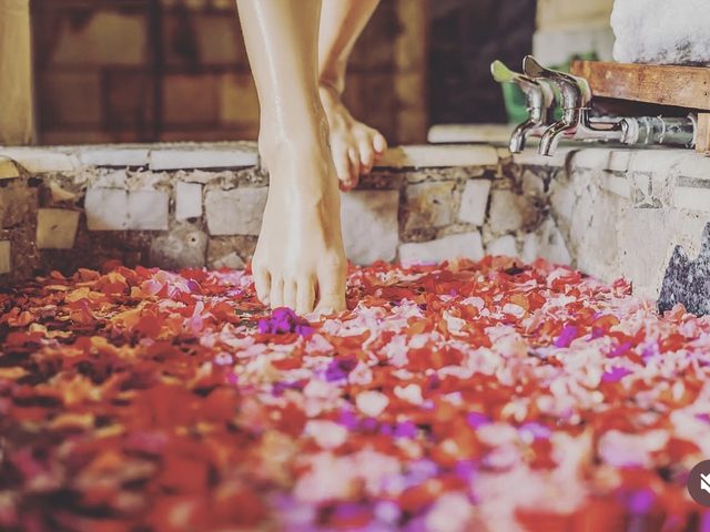 Rose petal foot ritual entrance — Cabo Travel Boutique